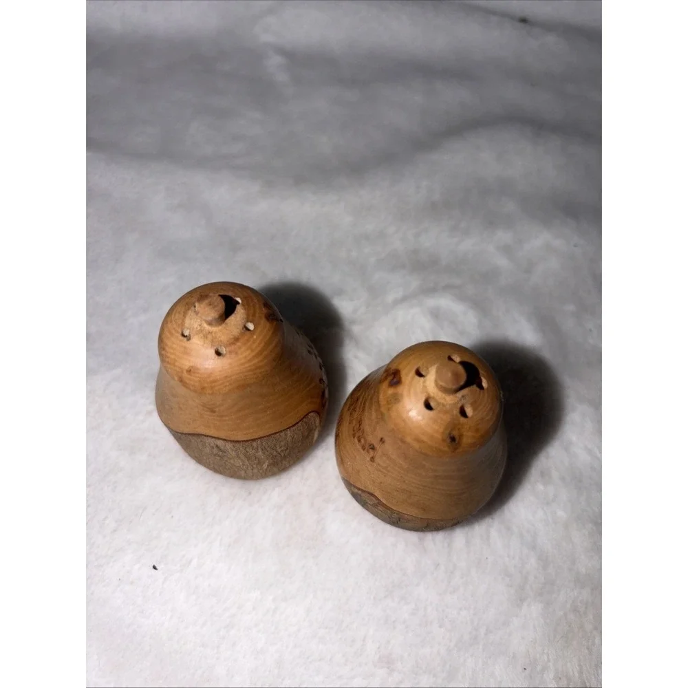 Vintage 50s Wooden Pear Salt & Pepper Shakers Cumberland Falls Souvenir‎ GVC